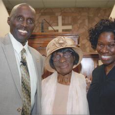 Claude and Cecelia with Mother Hattie, her mother-in-law.