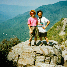 1995 - hiking to a peak in the Smoky Mountains Natl Park with Karla