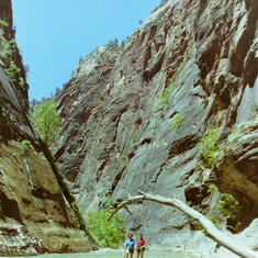 Hiking the Narrows, Zion Natl Park 1995