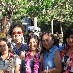 Cecilia at Aileen Buko-Paz's graduation, UC Berkeley, California, 2009: LtoR: Kate, Cecilia, Aileen BP, Aileen, Bonny