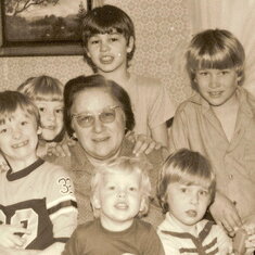 My Mom with all her grandsons, Chaddy's there