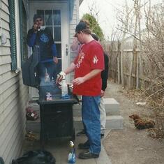 Chad with us grilling, he always was the grill master