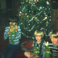 My three boys at Christmas in Holcomb