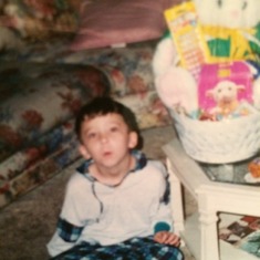 My baby with his Easter Basket