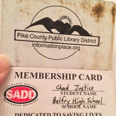 Chad's library and his SADD cards
