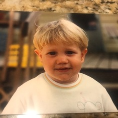 Baby Chad and his excellent head of blonde hair.