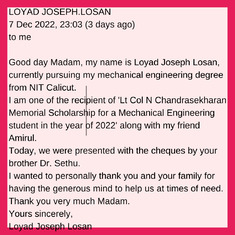 Letter from Loyad Joseph