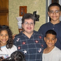 Charlene with her grandchildren - NY 2006