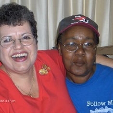 Charlene with her best friend Cleo during her visit to NJ in 2006