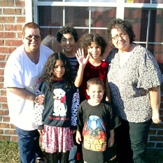 Charlene with her grandkids and sister Ceci - March 2010