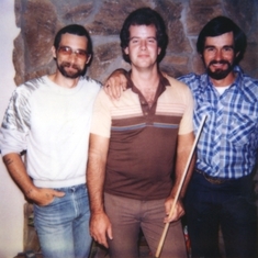 The Three Brothers in Houston, in 1986. From left to right, Charlie, Chris, and Ronnie Burns.