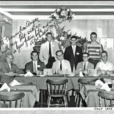 Summer 1956 College Employees at Ampex with founder. (Chuck is wearing the dark suit coat.)