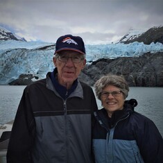Chuck and Margo at Portage Glacier, Alaska