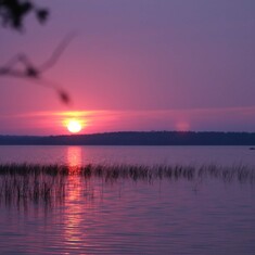 Lake Sunset in Purple