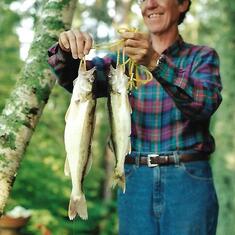 Chuck with his prize walleyes in 2000-PikeBay