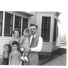 Chuck's family in about 1947. Chuck 8, Joyce 6 and Paul under 2. Plymouth, Nebraska.