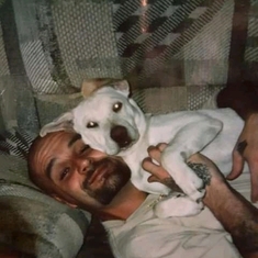 This is Chuck with our dog oddie He loved animals!his boy was Hercules!Herc got what ever he wanted! He had daddy's ❤️! Don't worry love I'm taking the very best care of our boy!