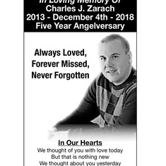 Missing you always and forever Charlie.  We love you son!  