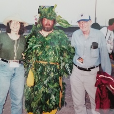 Dad, Jeanne and the Greenman (represents tradition of fireworks at festivals), PGI, 2001.  