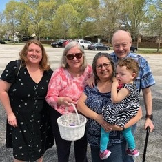 Chuck and family, Easter egg hunt 2019