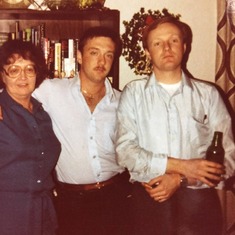 Chuck's mom Bertie (left), youngest brother Mark (center), Chuck (right)