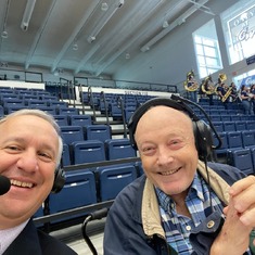 Chuck with friend and colleague, Joe Castellano, at a game @ GW
