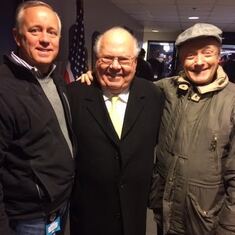 Brett Bessell, Verne Lundquist, and Dad at the last Army-Navy Game that they worked together