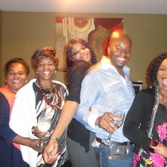 Ogo at a party with Mum-Eunice Ebubedike, Sister-Chichi Ezumah, Mrs Ozoemena, and a friend