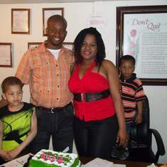 Ogoo with his wife and kids on his birthday