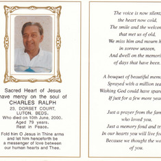 Obituary card