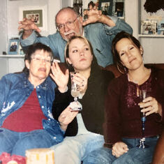 2004:  Photo bomb (lol) - my mom, Maddie and Barri