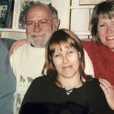 December 2002.  Celebrating his 70th bday - with all three daughters
