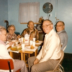 With Howard & Ruth Parker (in-laws) and Grace & Edward Becker (parents), 1987
