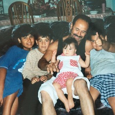 Charlie with grandkids, Carina, David Jr, Kaitlyn, and Elias
