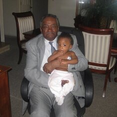 Granddad with his great-granddaughter Madison