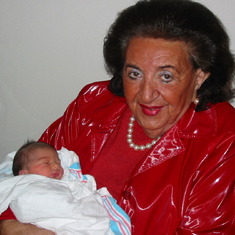 Mimi holding her great granddaughter, Maiya Ponsky born. Sept. 13, 2002.