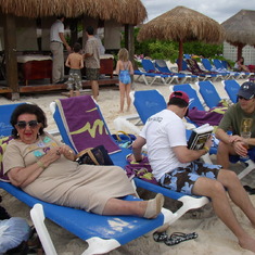 Mimi relaxing on one of the family trips to cancun.