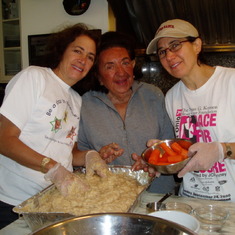 mimi, Bonnie, and Jackie making gefilte fish