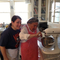 making gefilte fish with granddaughter Amy Goldberg Shwartz