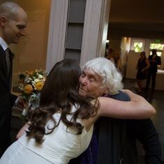 A hug at my wedding.