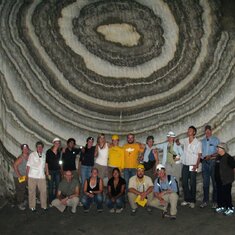 Here we are in the salt mine; Charlotte in black--standard traditional color for Sicilian women
