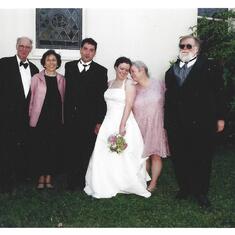 At Mike's wedding with Arthur, Mike, Karen, Karen's mom Judith, and Karen's dad Kenneth