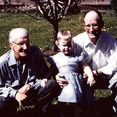 Cheri with her grandfather Clyde and dad Durward.