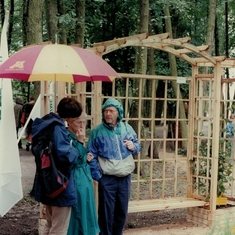 Chet, Donna and my wife Bogna discussing plants in Poznań. 1997.