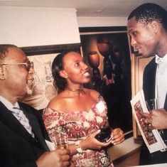 With Bayo and Uncle at the Barclays Art exhibition in london Circa 2000