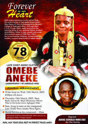 Chief Anike Cletus Omebe Aneke