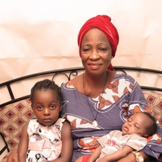 At her last Omugwo, with her grand Children.