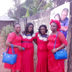 Chioma and sisters at Andrew's wedding