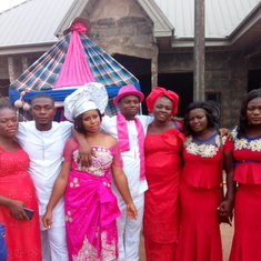 Chioma with siblings at Andrew's wedding