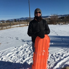 sledding fun on McCarthy Loop Jan. 2020